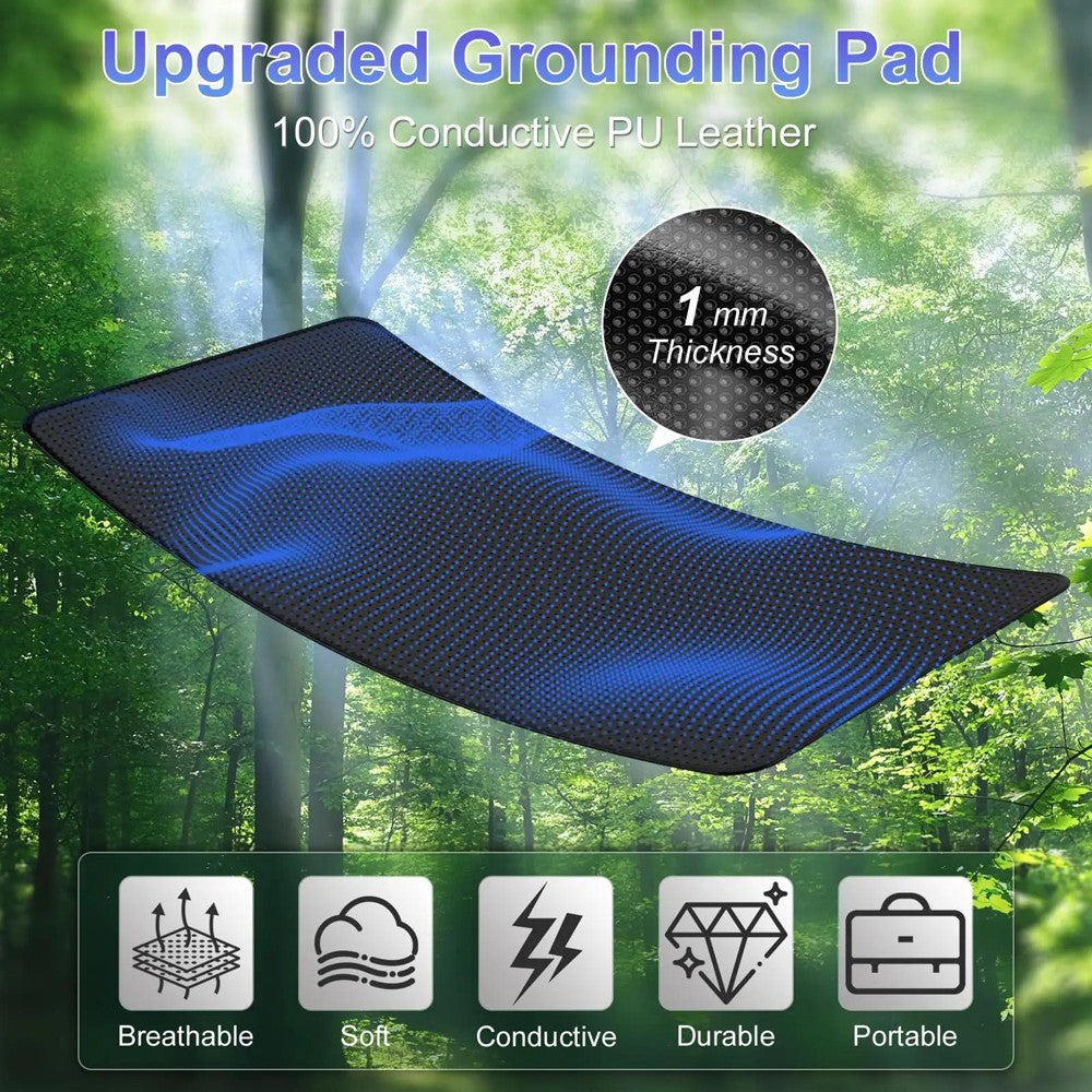 Therapy EMF Grounding Mats Conductive Carbon Faux Leather Pad for Better Sleep