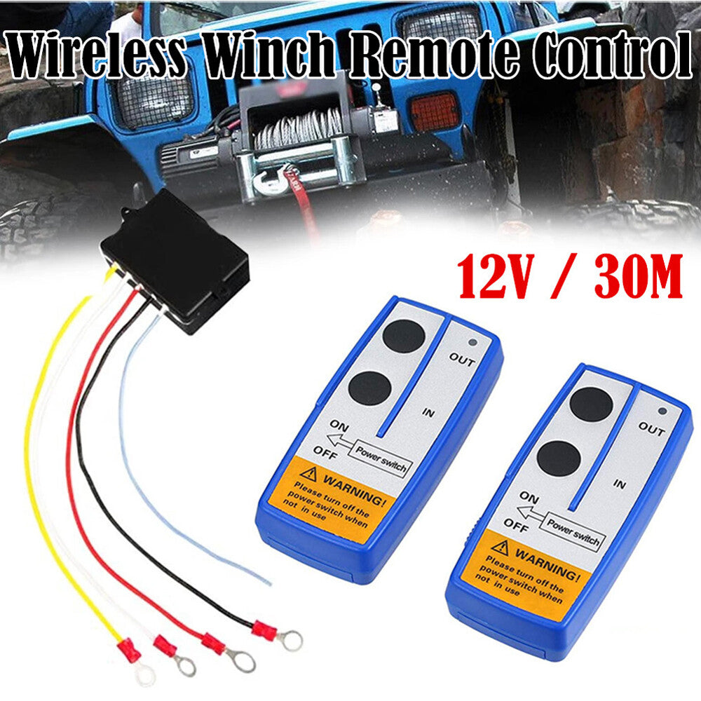 Wireless Winch Remote Control Kit 12V Receiver 150Ft Twin Switch Handset Easy US