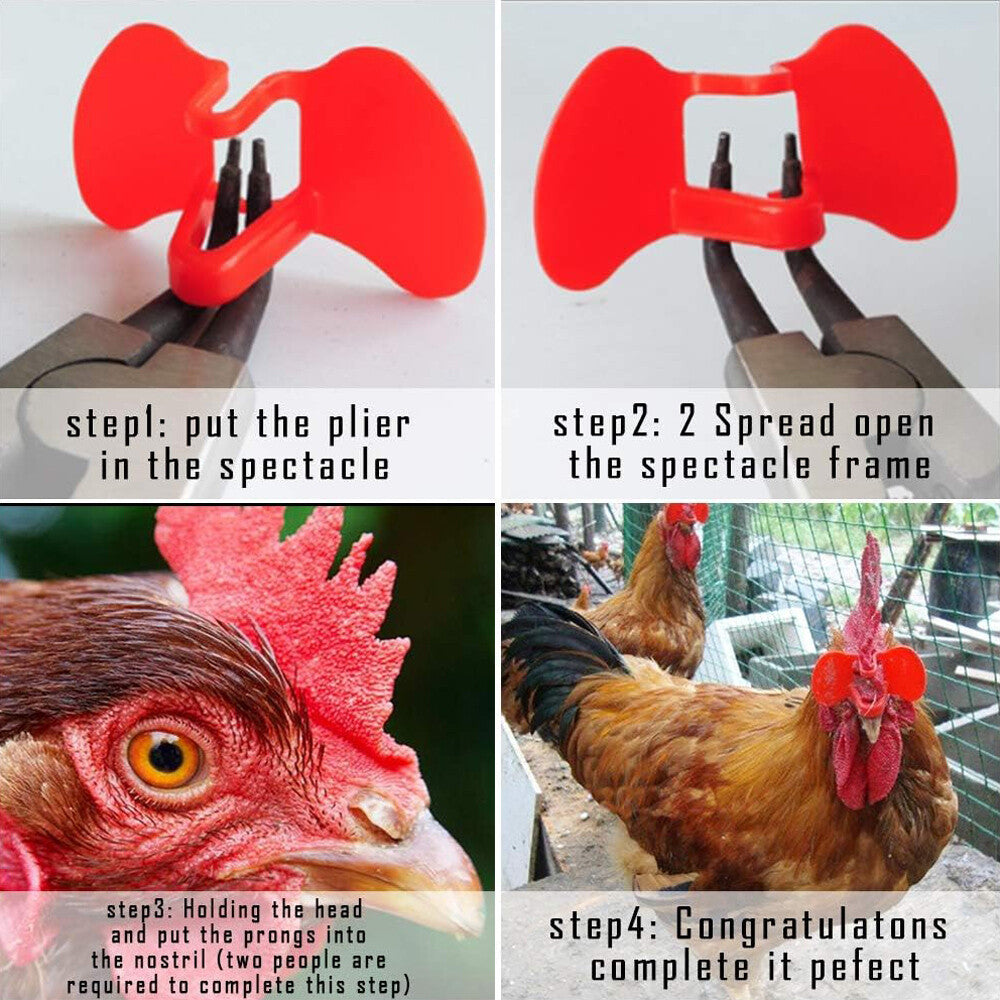 100PCS No Fighting Pinless Chicken Peepers Pheasant Poultry Blinders Spectacles
