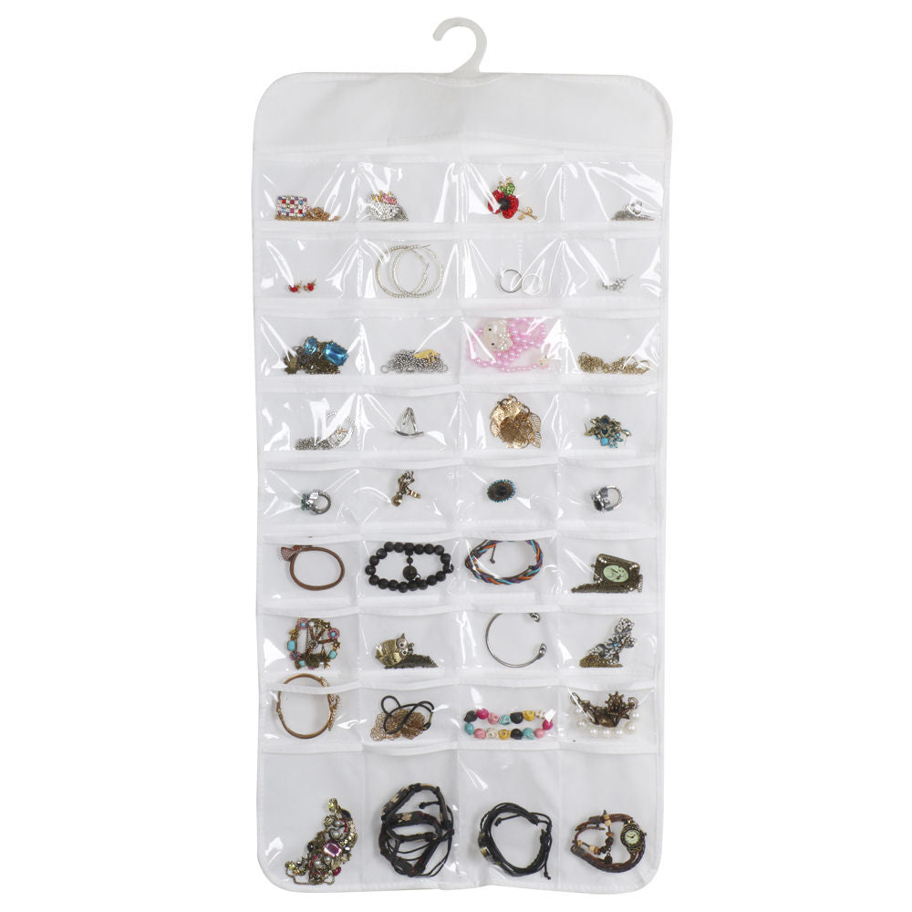 Bracelet Earring Ring Necklace 72 Pocket Hanging Jewelry Organizer Pouch Holder