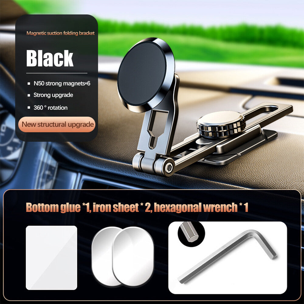 360° Rotation Magnetic Phone Holder Foldable Car Mount Stand Dashboard Universal
