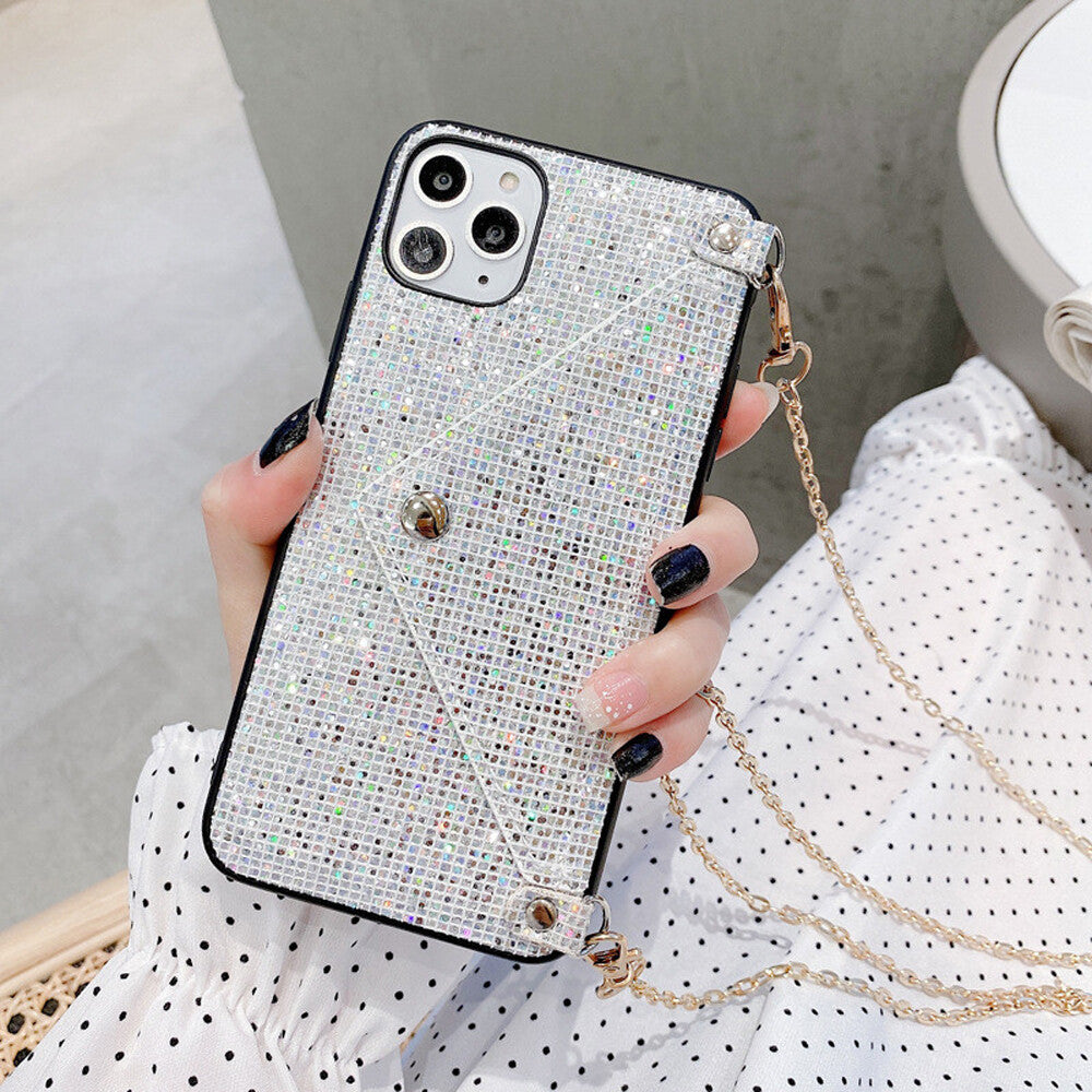 Bling Glitter Card Pocket Case Cover for Iphone 13 12 11 XS Max XR X & Strap US