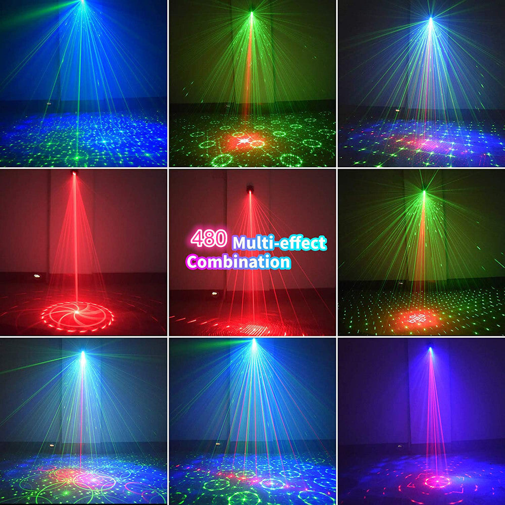 480Patterns Laser Projector Stage Light LED RGB DJ Disco KTV Show Party Lighting