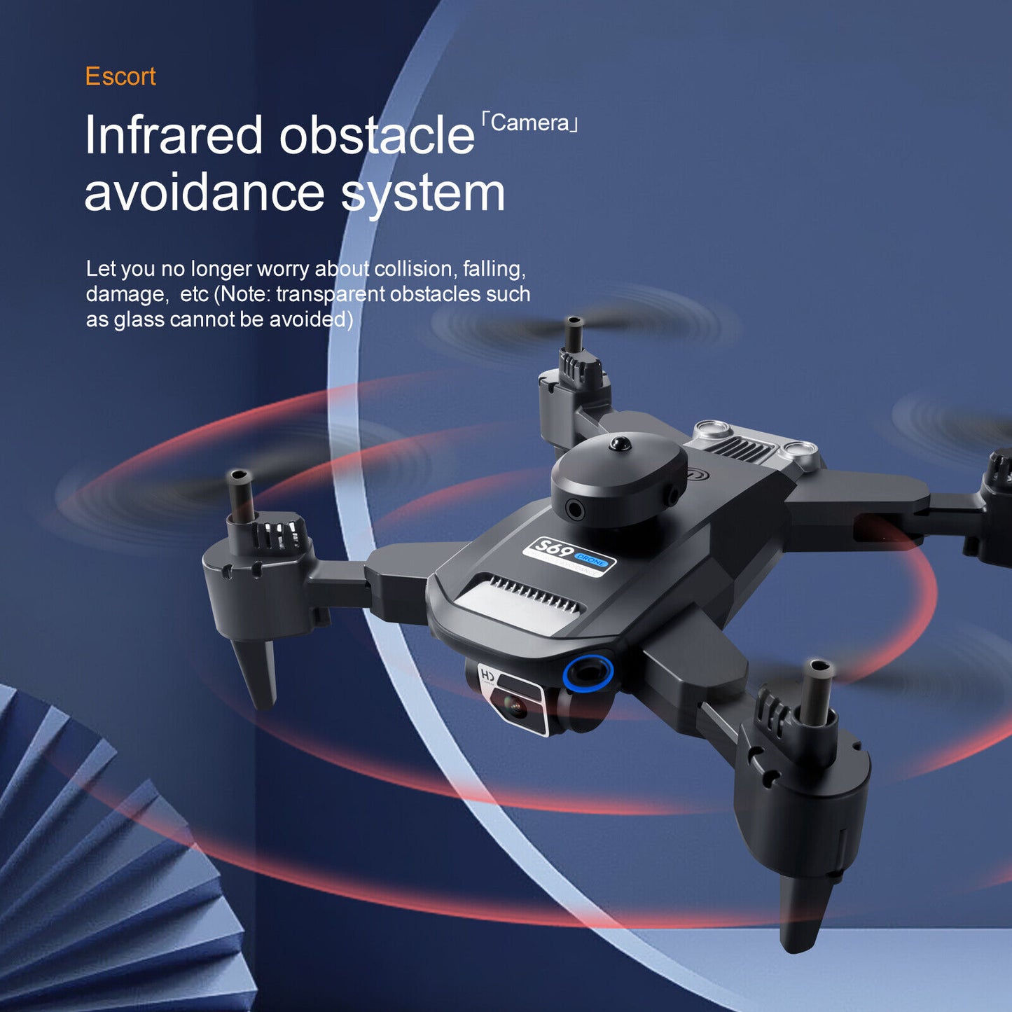 RC Drone Quadcopter 8K HD Dual Camera GPS Wifi FPV Foldable + 3 Batteries 2023