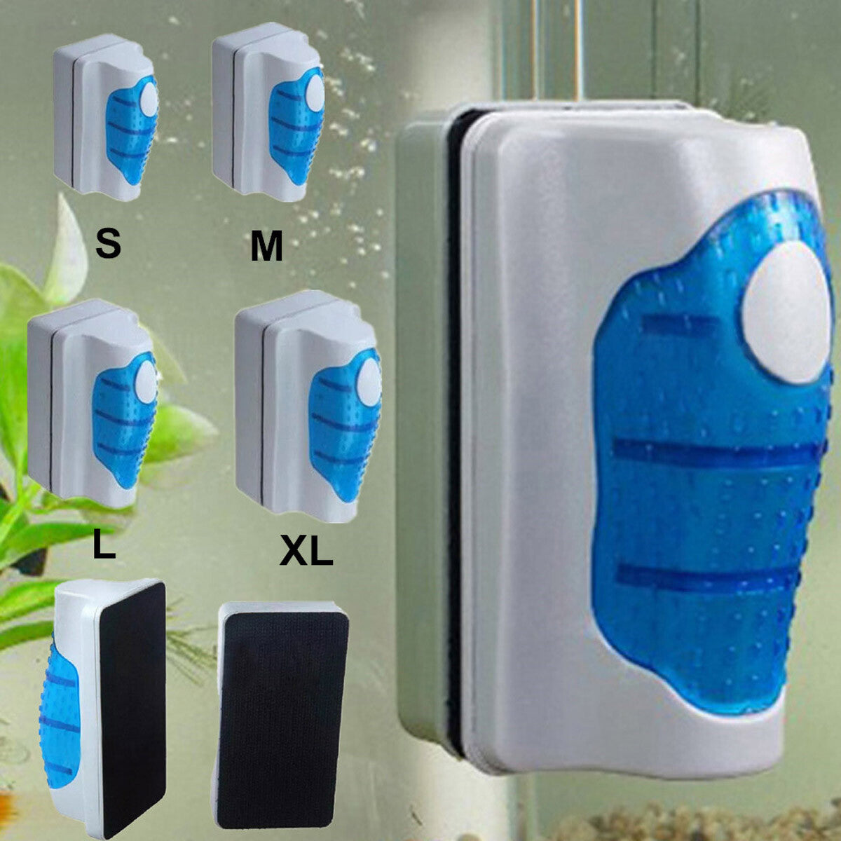 Aquarium Fish Tank Floating Magnetic Glass Cleaner Algae Brush Scrubber Tool US