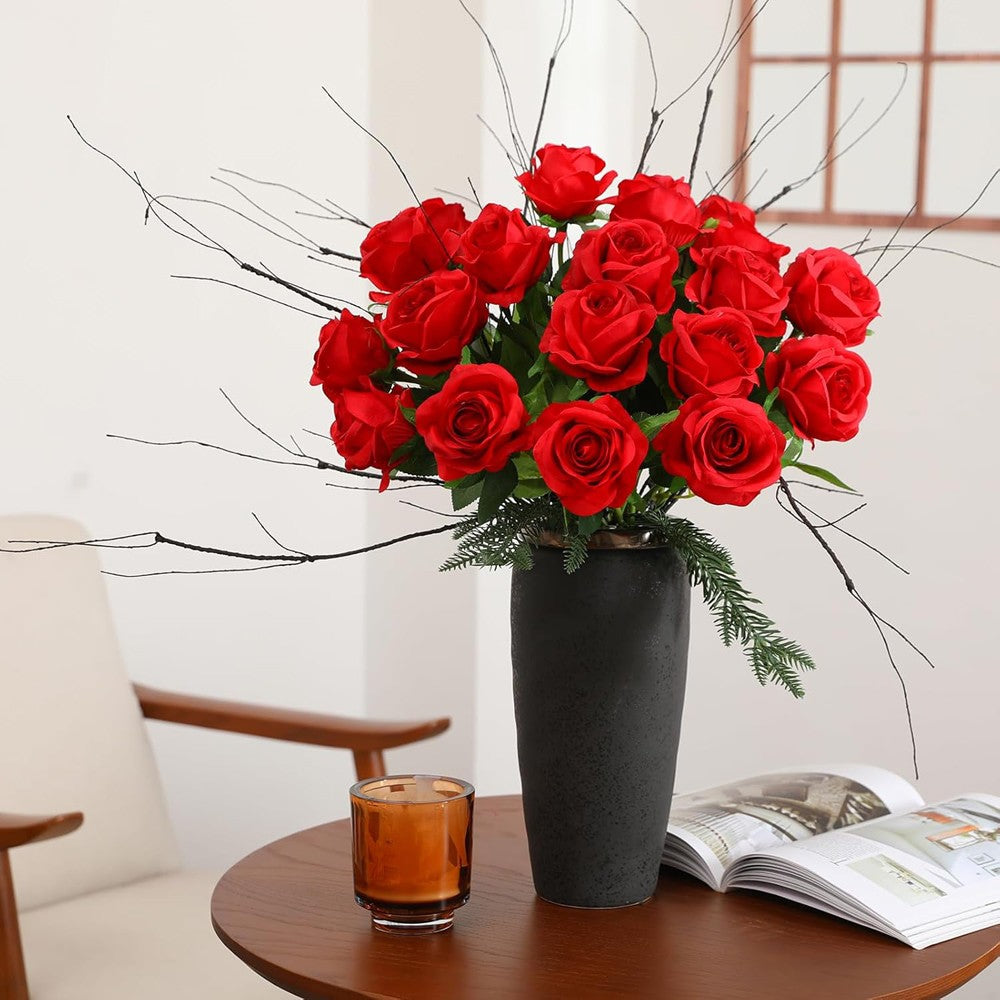 10/20PCS Artificial Red Roses Silk Lifelike Flower Wedding Bouquet Romantic Gift