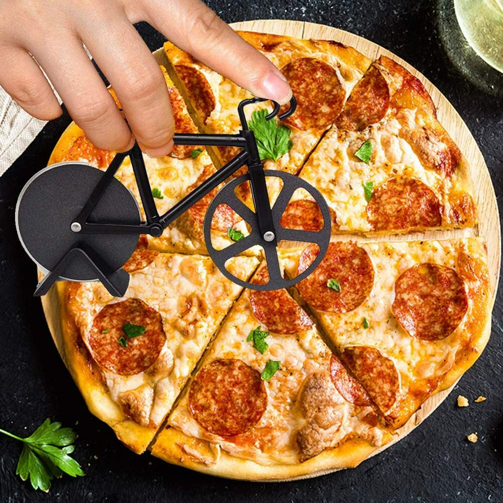 Bicycle Pizza Cutter Wheel Peeler Chopper Slicer Kitchen Pancake Cutting Tool US