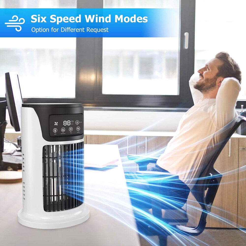 Humidifier Portable Air Cooler Fan LED Mini AC Air Conditioner Personal Cooling