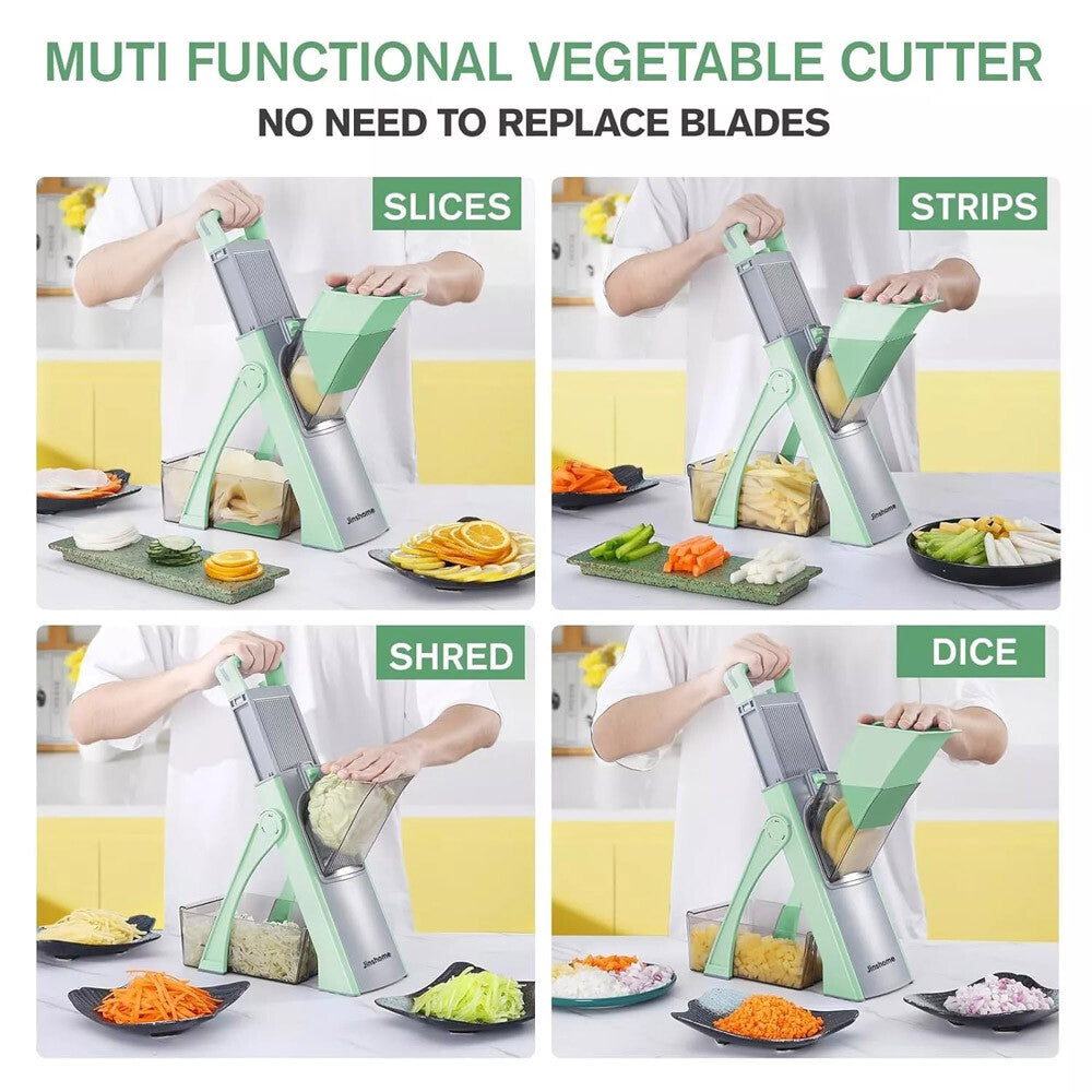 5 in 1 Vegetable Chopper Safe Mandoline Slicer Food Potato Cutter Adjustable US