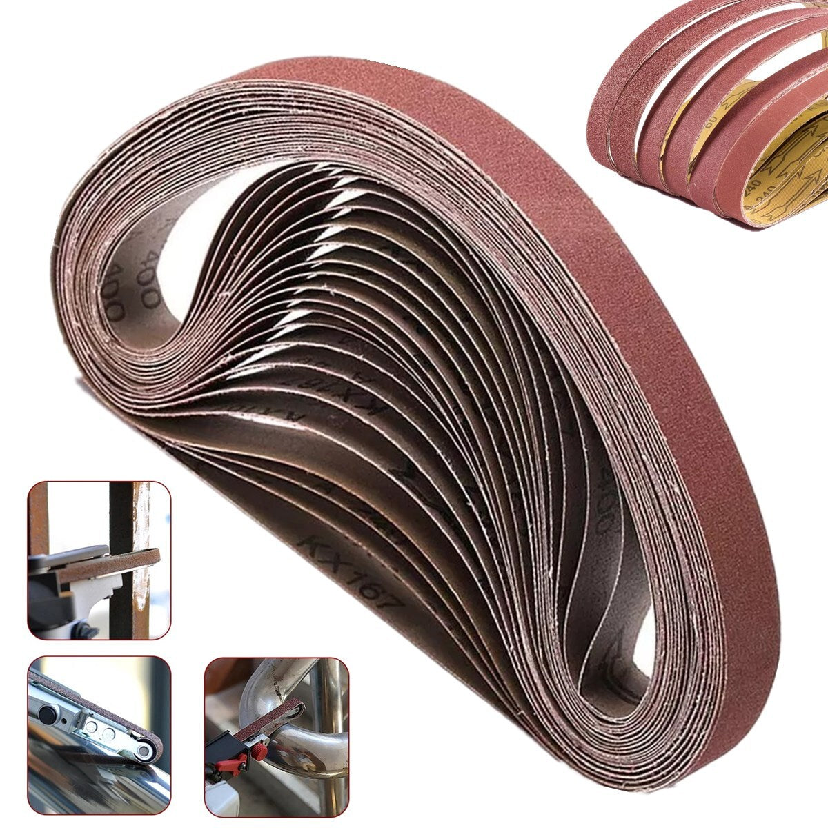 27PCS Sanding Belt 1 X 30 in 60 80 100 120 150-400 Grit Sander Belts Sandpaper