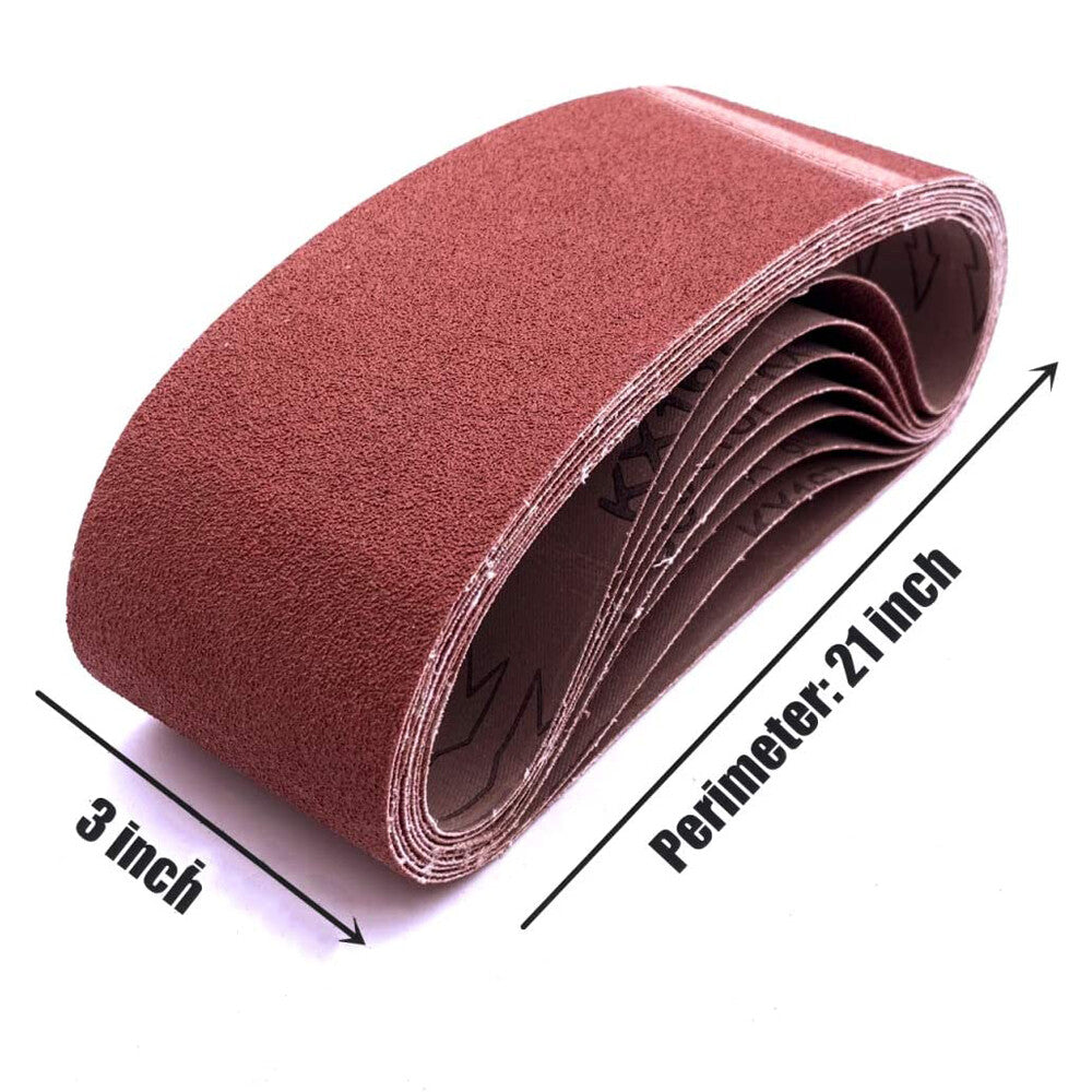 20PCS Belt Sander Sandpaper 3X21 Sanding Belts 40 60 80 120 150 240 400 Grit US