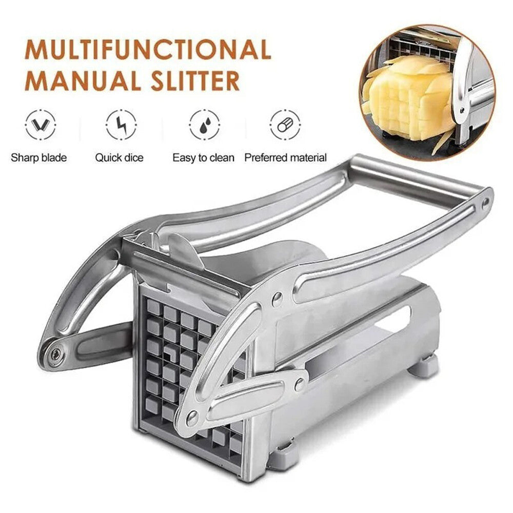 Stainless Steel Potato French Fry Cutter Vegetable Food Chopper Slicer 2 Blades