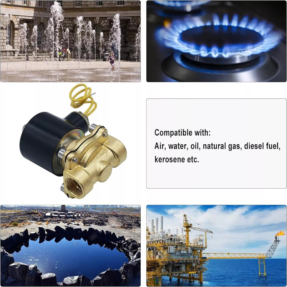 1/2" PT AC 110V Electric Solenoid Valve Brass Water Air Gas 2W-160-15 CV 4.8 US