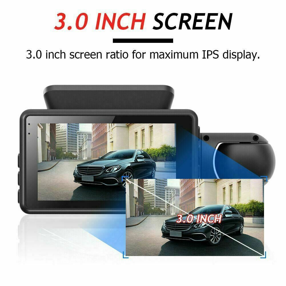 Dual Lens Car DVR Dash Cam Video Recorder G-Sensor 1080P Front and inside Camera