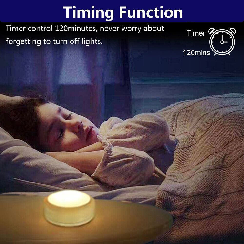 3PCS LED Puck Light Wireless under Cabinet Lighting Kit Kitchen Counter Light US