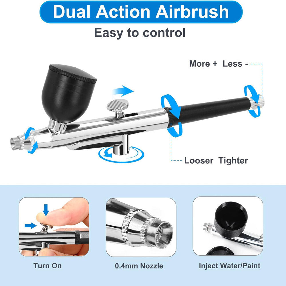 Air Compressor Kit Portable Air-Brush Paint Spray Gun Nail Tattoo Art Airbrush