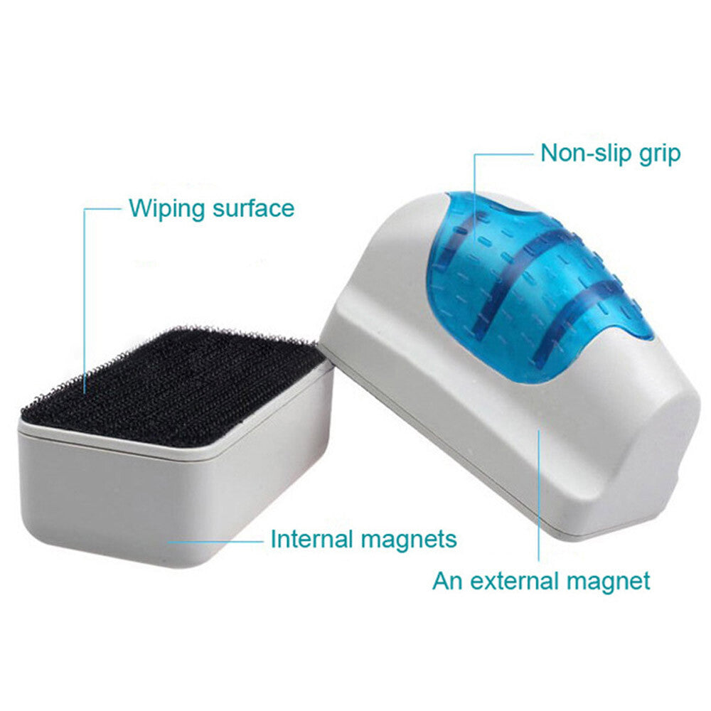 Aquarium Fish Tank Floating Magnetic Glass Cleaner Algae Brush Scrubber Tool US