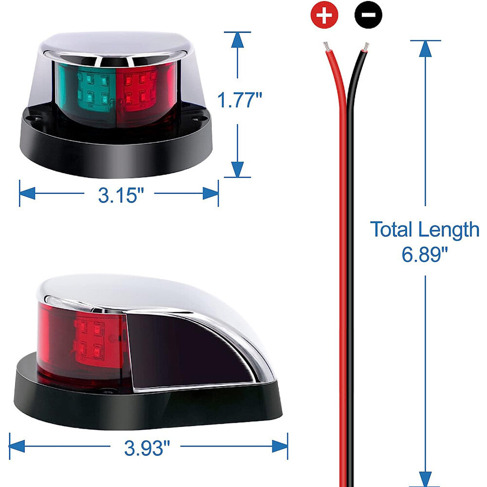 Boat Navigation Lights Red and Green LED Marine Navigation Light Boat Bow Light