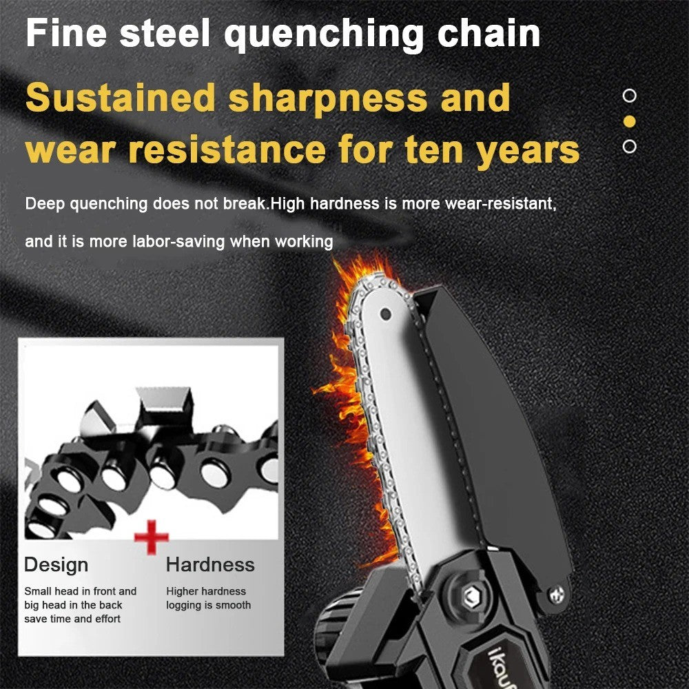 21V Electric Cordless Chain Saw Small Mini Handheld Chainsaw 2 Battery Powered