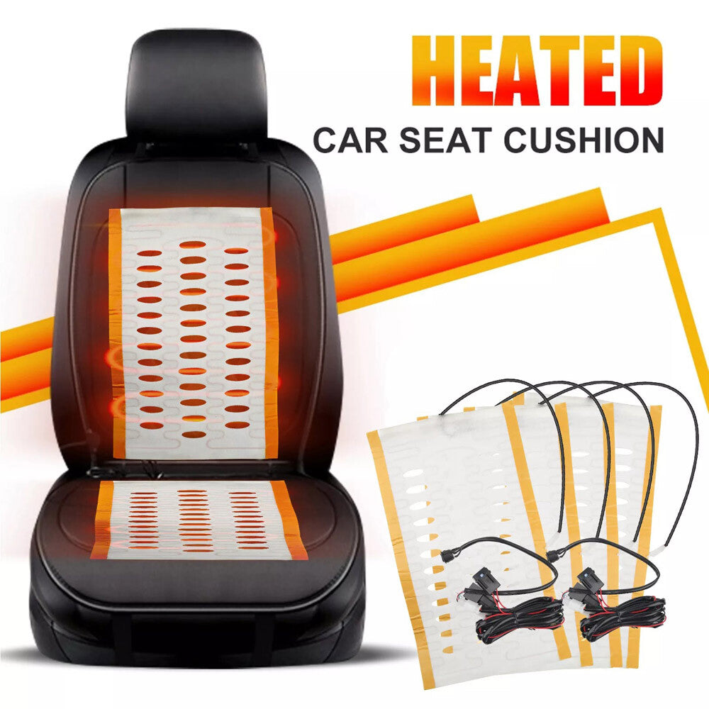 12V Universal Carbon Fiber Car Heated Seat Heater Kit with 3-Level round Switch