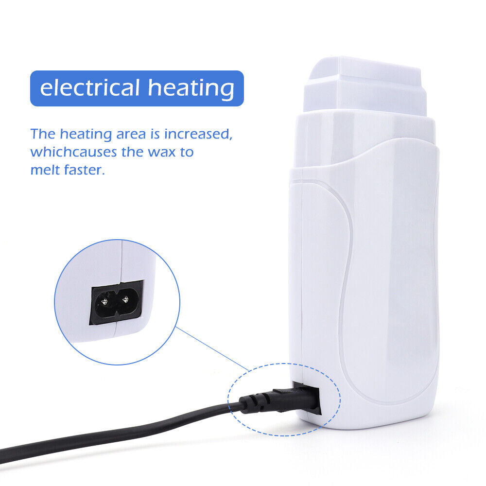 Roll on Depilatory Wax Hot Wax Warmer Heater Cartridge Hair Removal Waxing Kit
