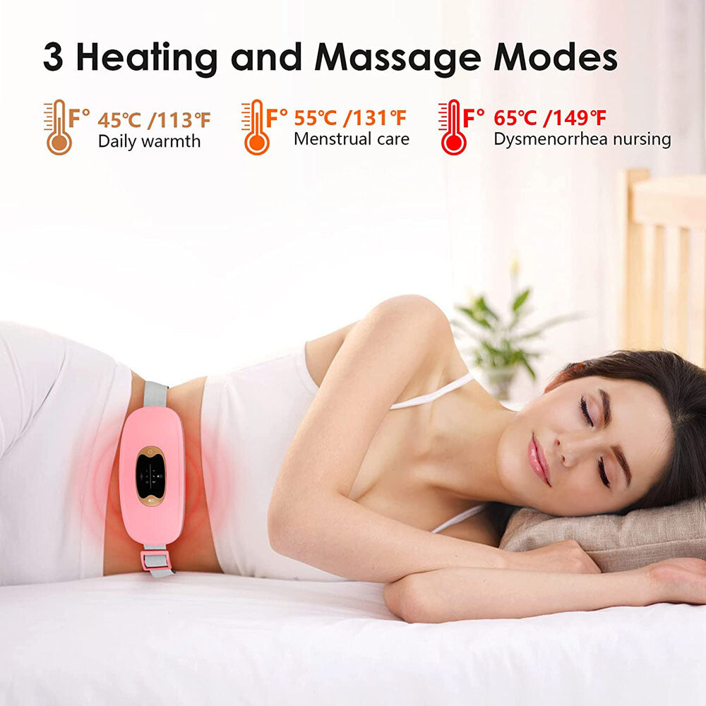 Electric Heating Menstrual Vibration Pad Belt for Period Pain Relief Cramps US