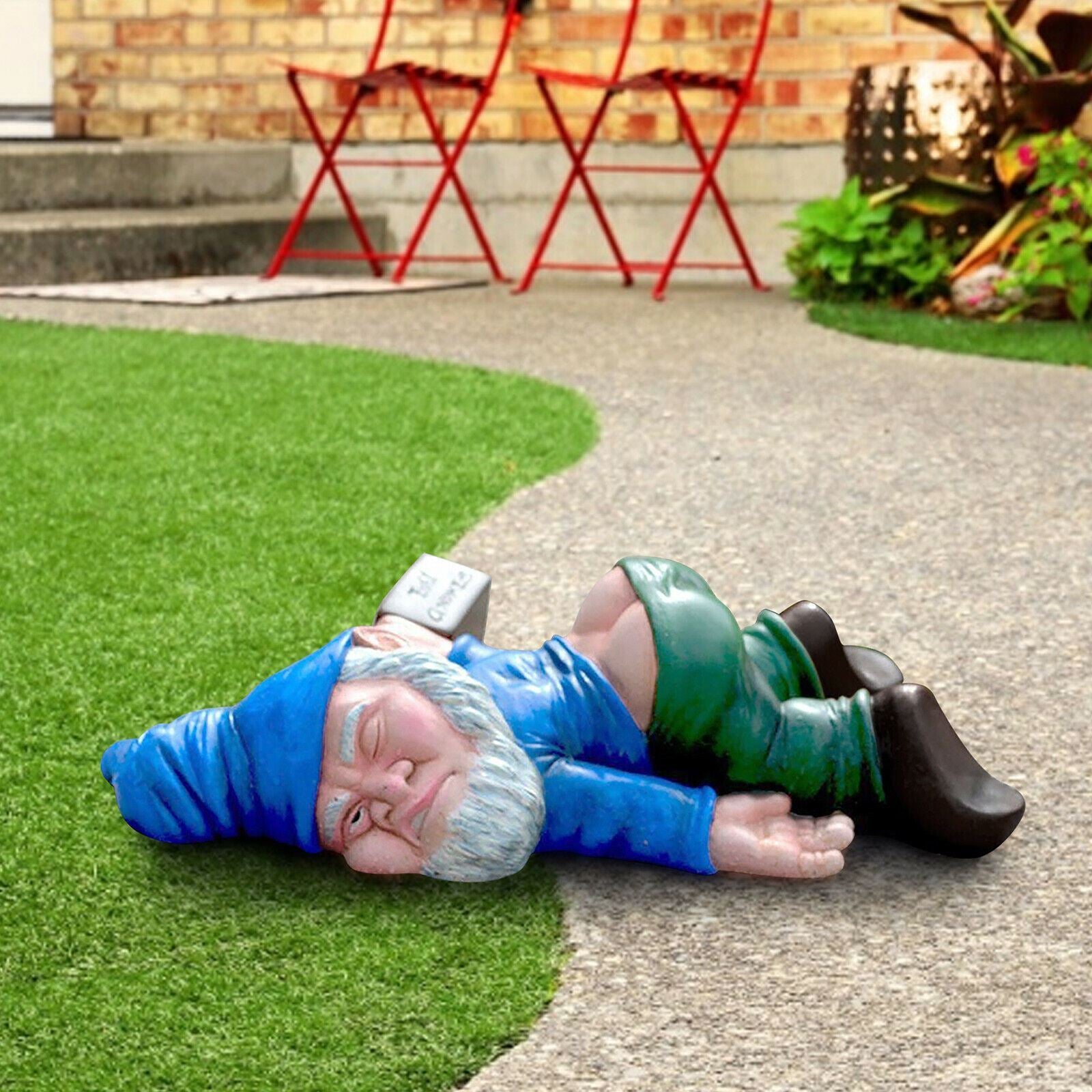 Drunk Dwarf Garden Gnome Decoration Drunken Ornament Decor Yard Patio Lawn US