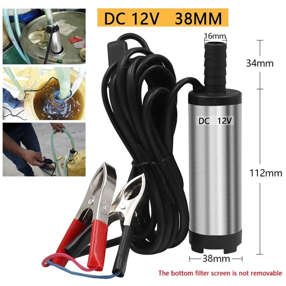 Submersible Pump DC 12V Electric 8500R/Min for Water Oil Kerosene Refueling Tool