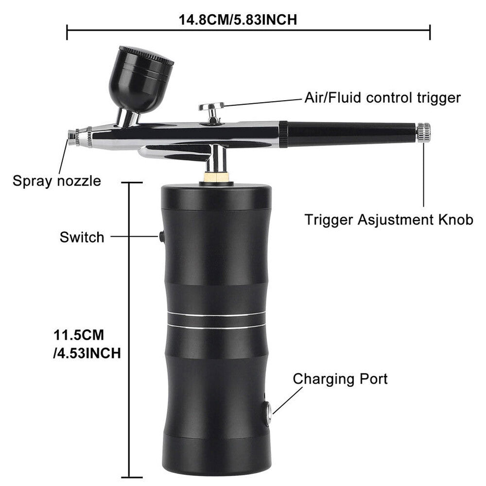 Air Compressor Kit Portable Air-Brush Paint Spray Gun Nail Tattoo Art Airbrush