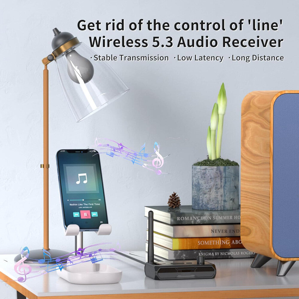 Bluetooth 5.3 Home Stereo Audio Receiver AUX USB Optical HD Music to RCA Adapter