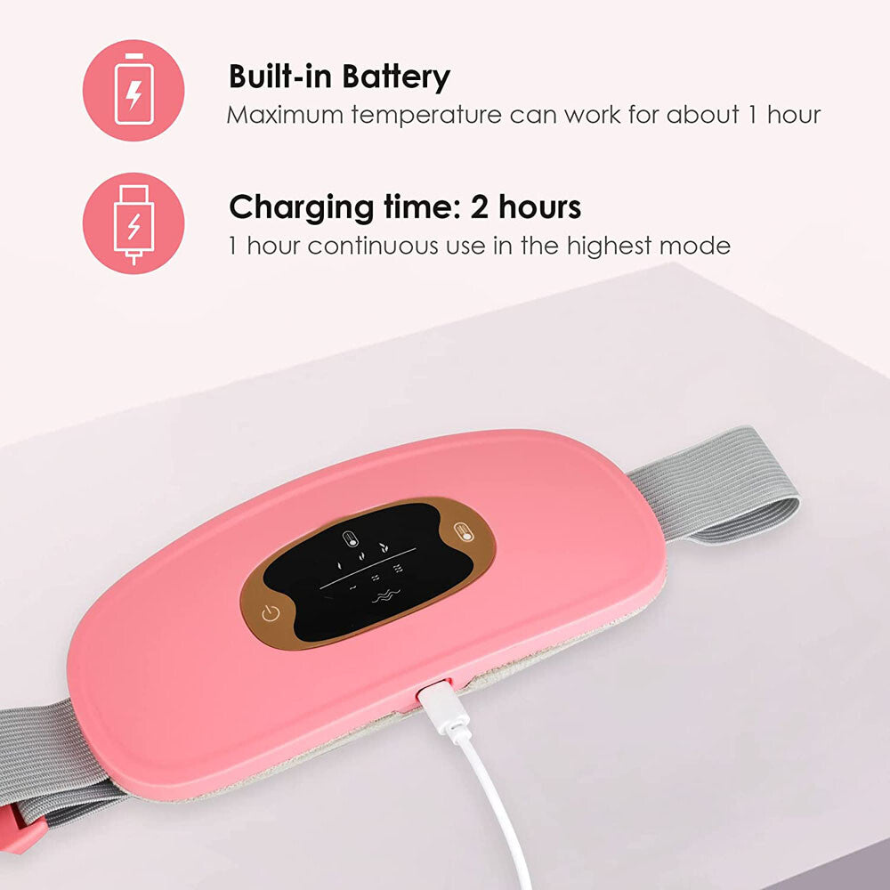 Electric Heating Menstrual Vibration Pad Belt for Period Pain Relief Cramps US