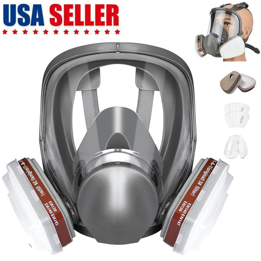 Full Face Gas Mask Painting Spraying Respirator W/Filters for 6800 Facepiece US