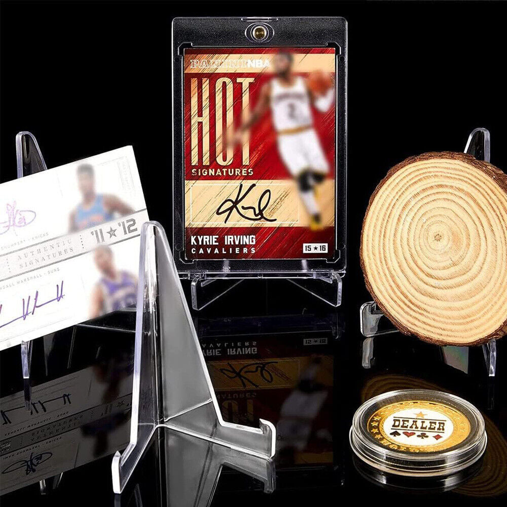 10-50PCS Clear Acrylic Trading Card Stands for Coins Sports Cards Display Holder