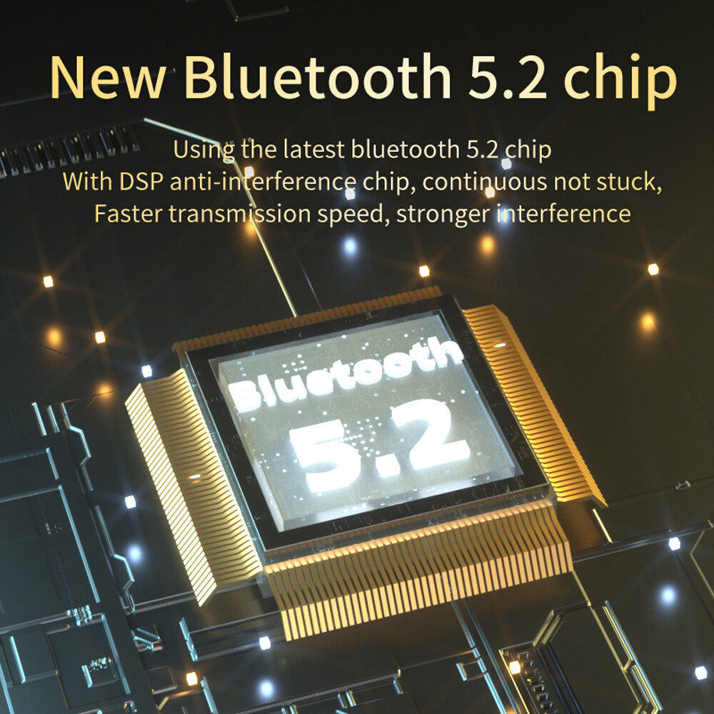 Bluetooth 5.2 True Wireless Earbuds Waterproof Headphones with Charging Case US