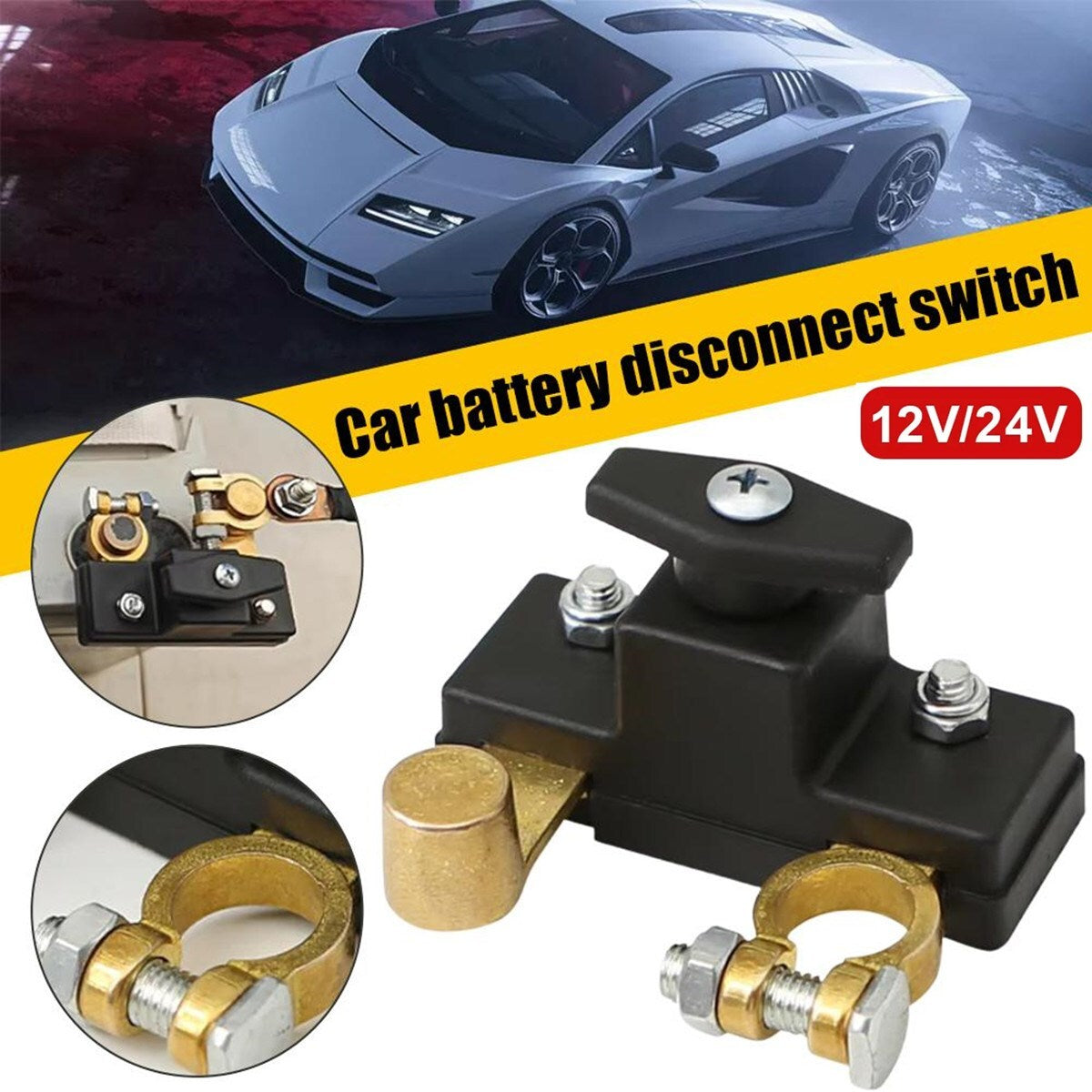 12V Battery Terminal Car Battery Disconnect Isolator Anti-Leakage Cut off Switch