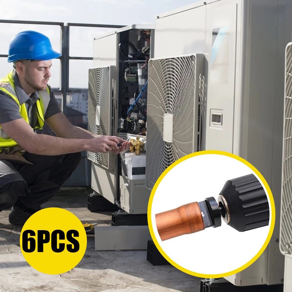 6PCS Air Conditioner Copper Tube Expander Swaging Tool Drill Bit Flaring Tool US