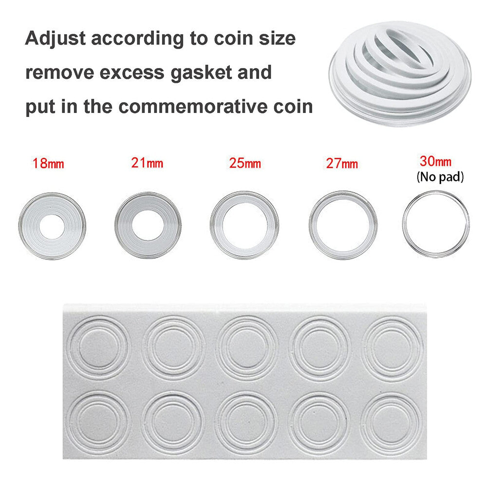 100PCS Coin Capsules with Foam Gasket Holder Case Wooden Storage Case Collection