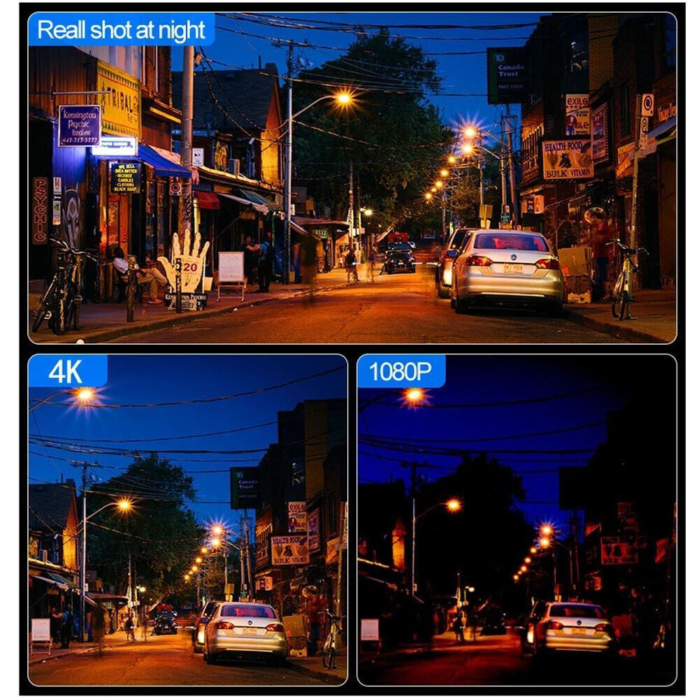 4K 12" Dash Cam Mirror GPS Wifi Voice Control Car Rear View Backup Dual Camera