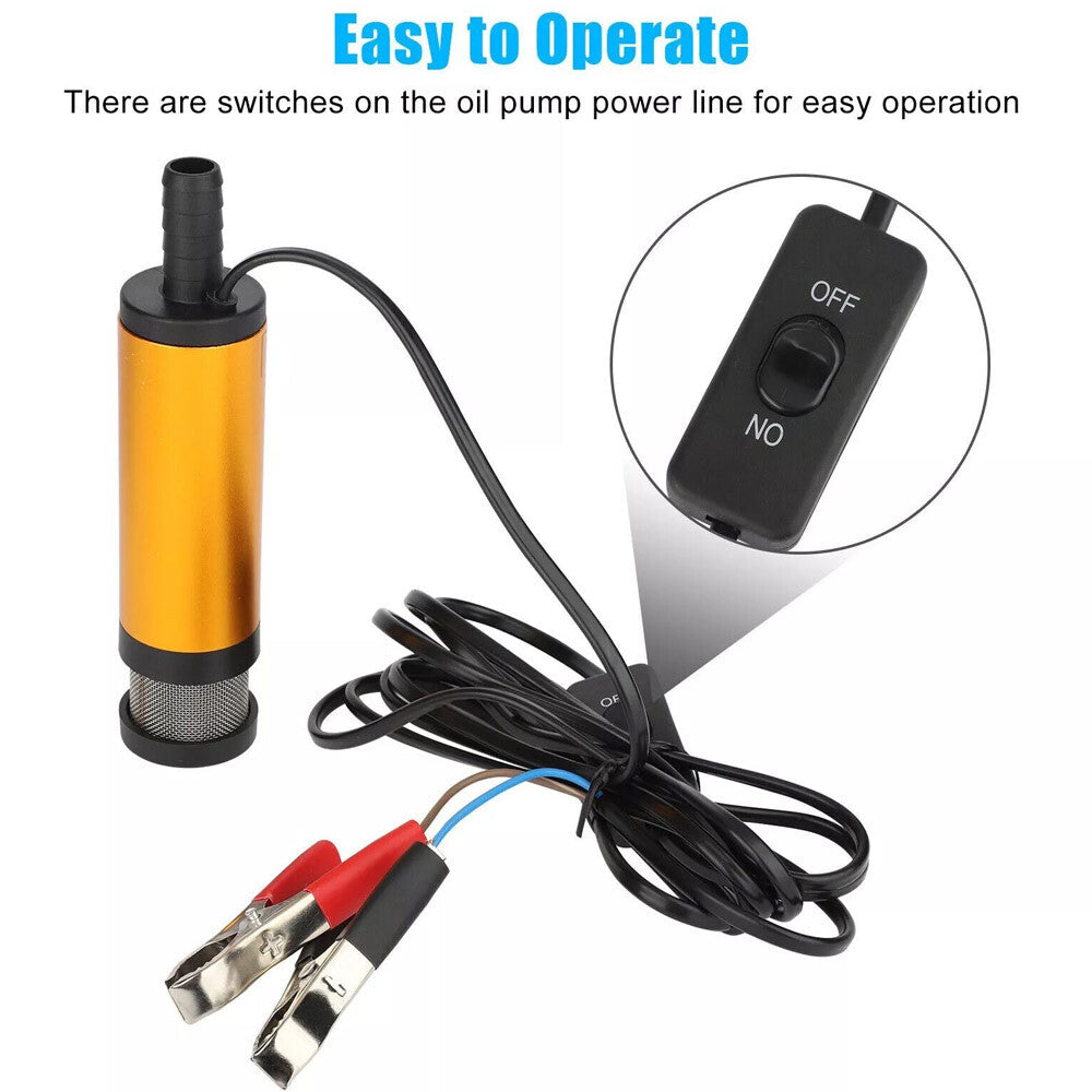 12V Mini Refueling Submersible Diesel Electric Fuel Water Oil Transfer Drum Pump