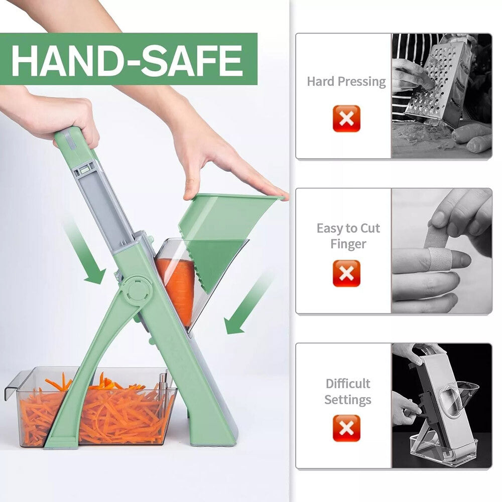 5 in 1 Vegetable Chopper Safe Mandoline Slicer Food Potato Cutter Adjustable US