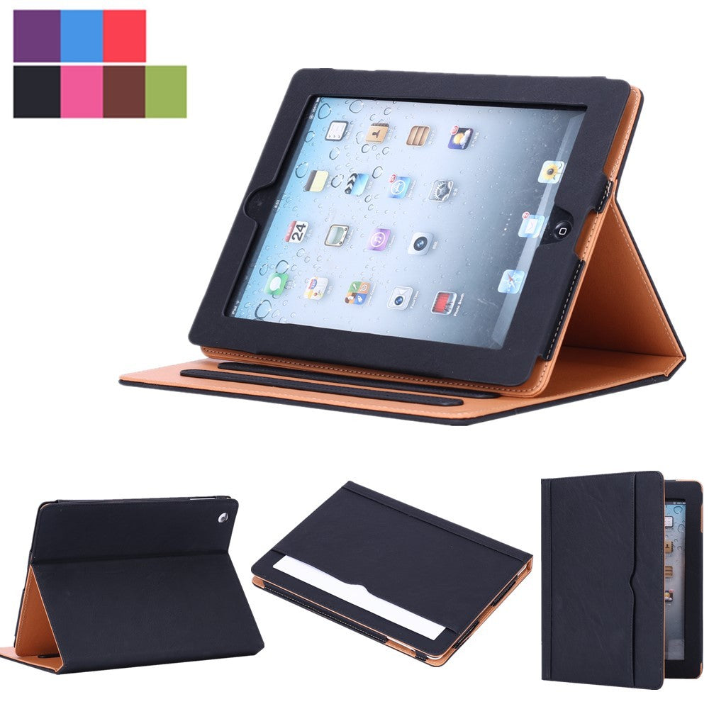 New Soft Leather Folio Wallet Smart Case Cover Sleep Wake Stand for Apple Ipad