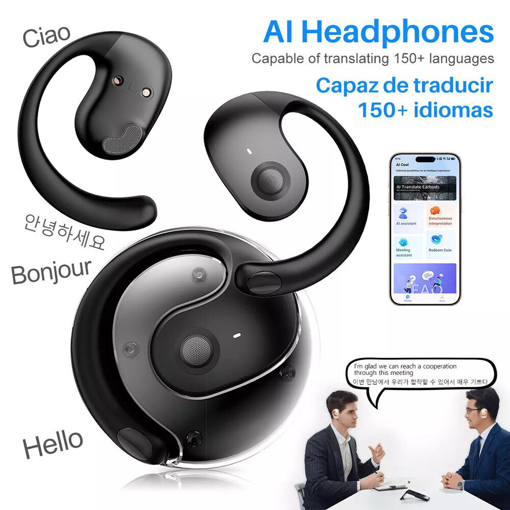 Translator Earbuds 150 Languages Real Time Translation Bluetooth 5.4 Headset US