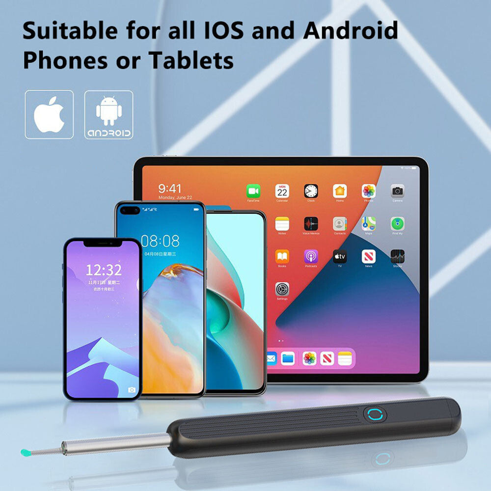 Wi-Fi Visible Ear Wax Elimination Spoon USB 1080P HD Load Otoscope Endoscope US