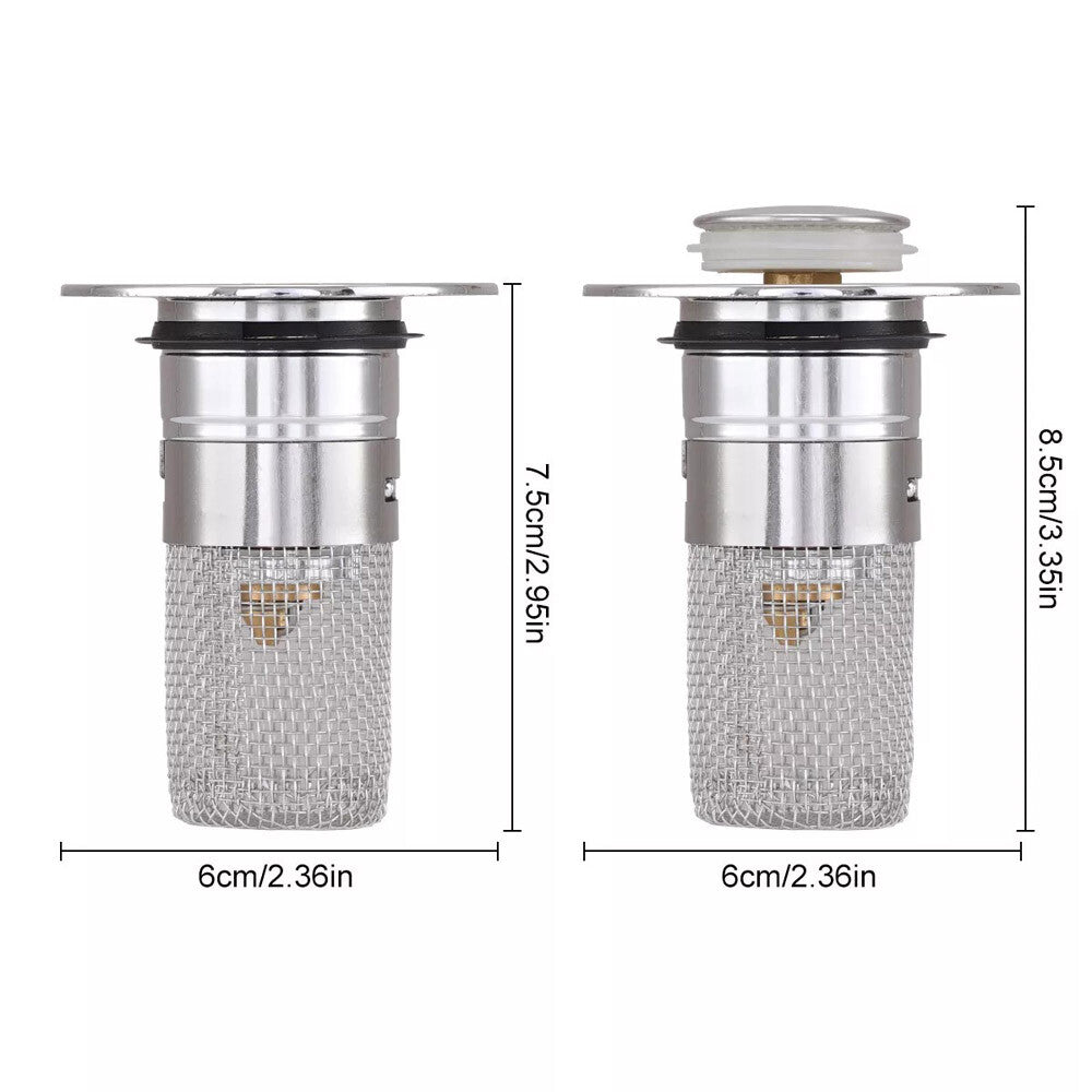 2X Bathroom Sink Stopper Hair Catcher Bathroom Pop up Sink Strainer Drain Filter