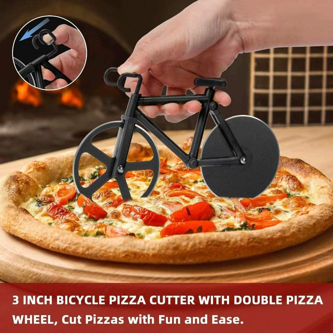 Bicycle Pizza Cutter Wheel Peeler Chopper Slicer Kitchen Pancake Cutting Tool US