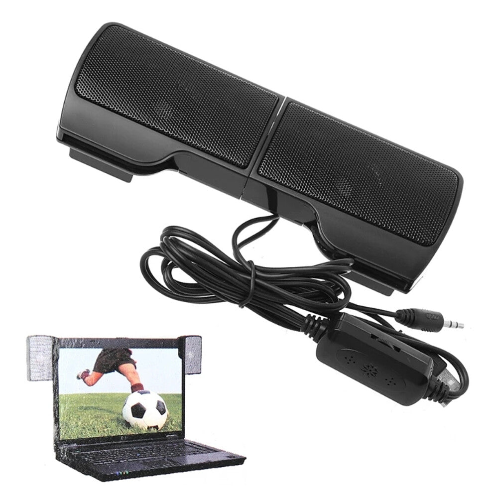 Speakers USB Power Clip-On Computer Stereo Sound Bar 3.5Mm for Desktop Laptop PC