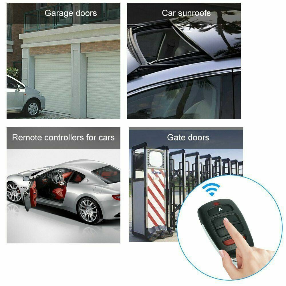 2PCS Universal Garage Door Remote 433Mhz Electric Cloning Control Key Fob Opener