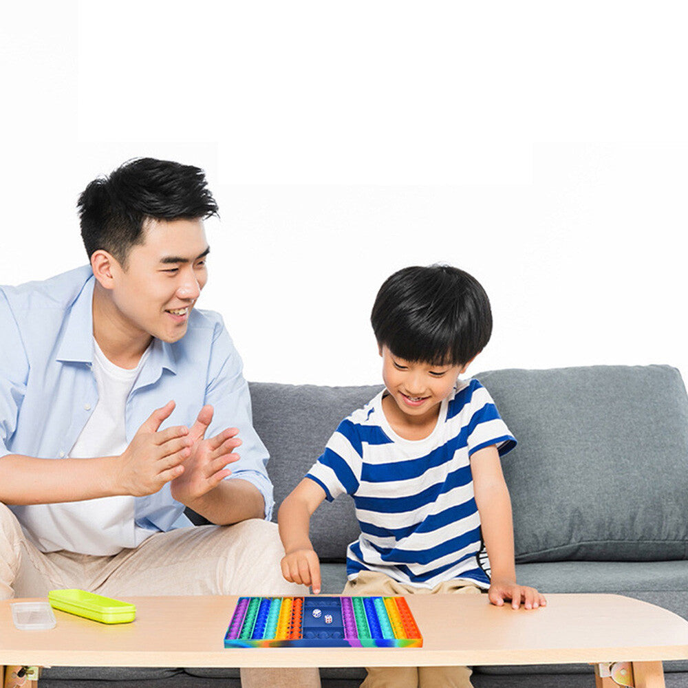 Rainbow Chess Board Toy Big Size Fidget Dice Pop Push It Bubble Sensory Games US