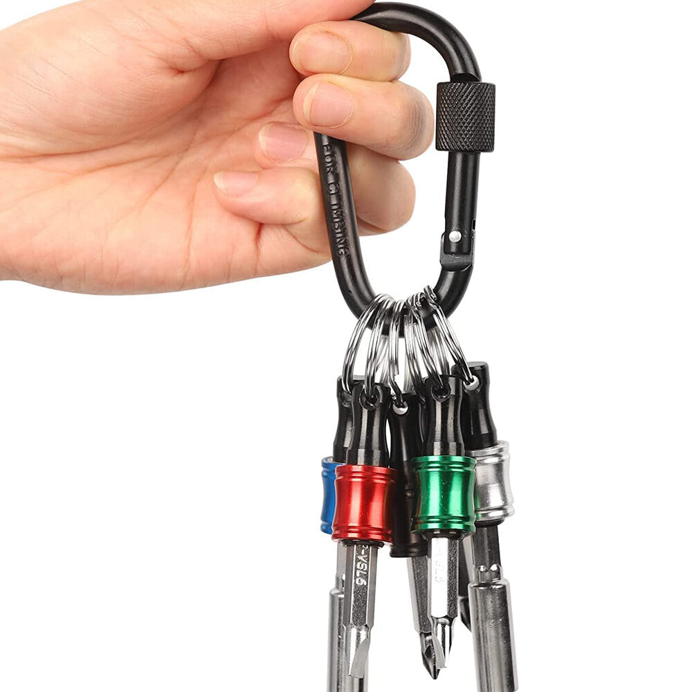 12PCS Keychain 1/4" Hex Shank Quick Release Screwdriver Drill Bit Holder Bit Set