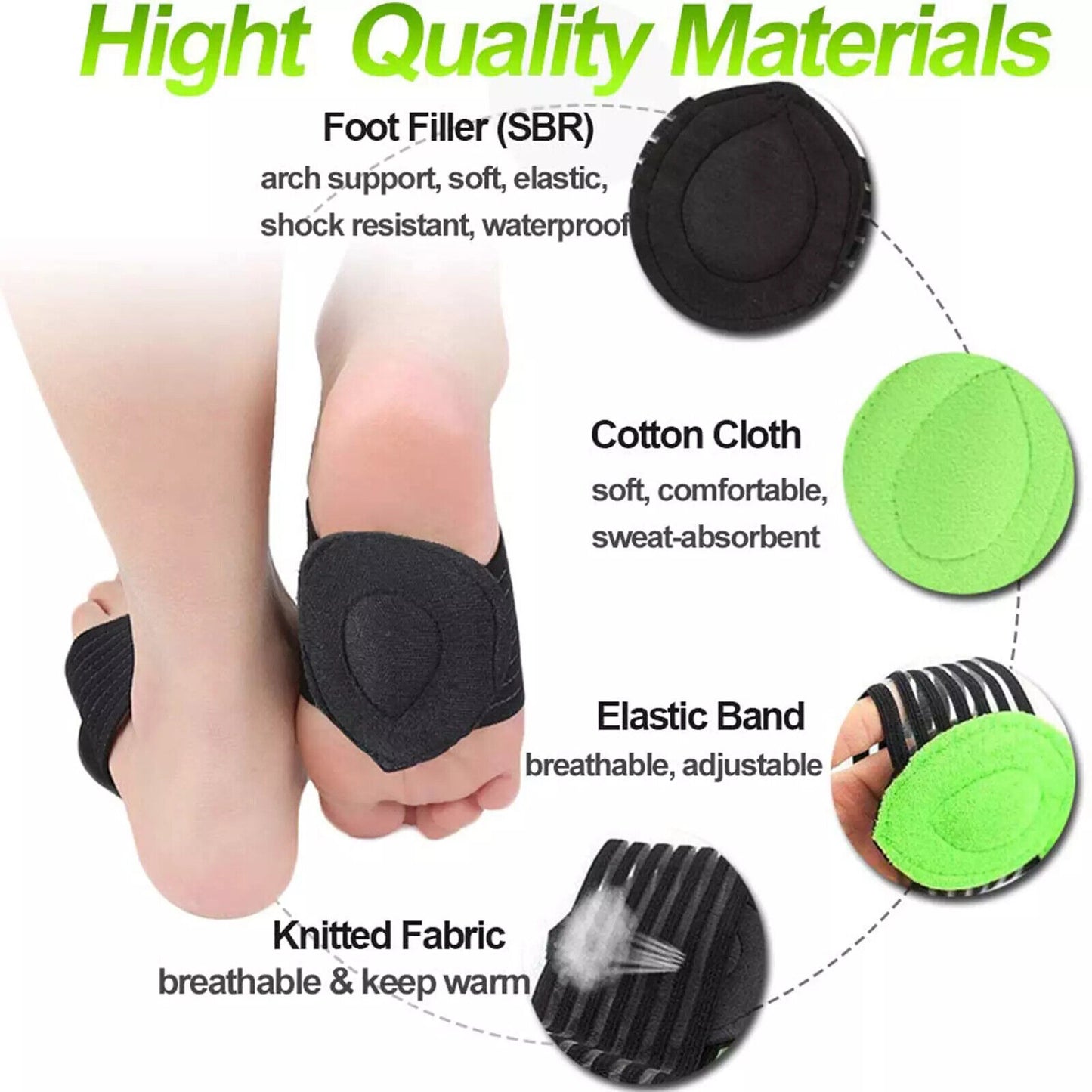 6 Pairs Arch Support Relief Cushioned Foot Plantar Fasciitis Pain Shoe Insoles